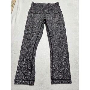 Lululemon Wunder Under Crop Hi-Rise 21" Luon Size 6 Ripple Jacquard Black White